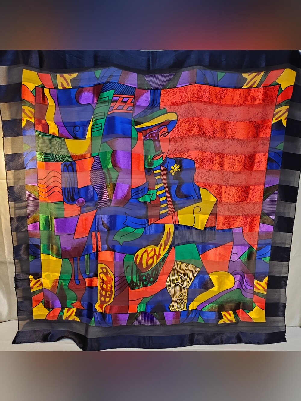 Colorful Abstract Art Scarf -Made In Korea